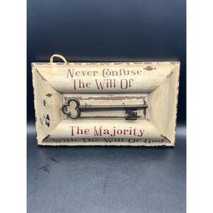 Rustic Key Wall‎ Decor Sign Religious Decor Believe Faith 10" x 6" Will of God